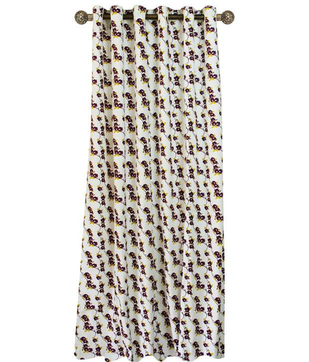 Purple Flowers-Eyelet Curtain