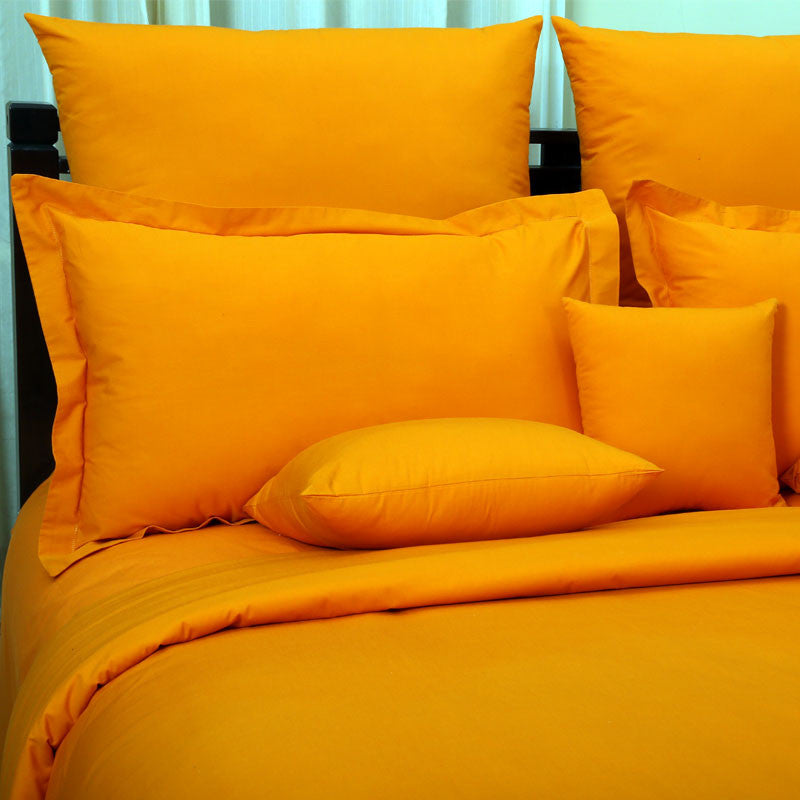 Pure Bedsheet With Pillow Cover(Orange)