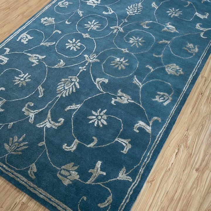 Virginia Rug 3656 in Brill Blue-Lgt Gold