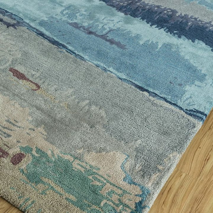 Illuvia Rug 3656 in Ocean Blue-Inky Sea