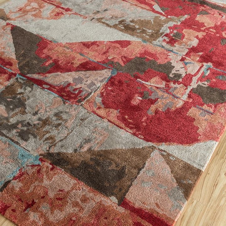 Frida Rug 3656 in Red Lacquer-Dk.Taupe