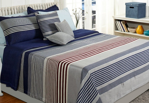 Stripical Mismatch Blue - 152 x 250 cms
