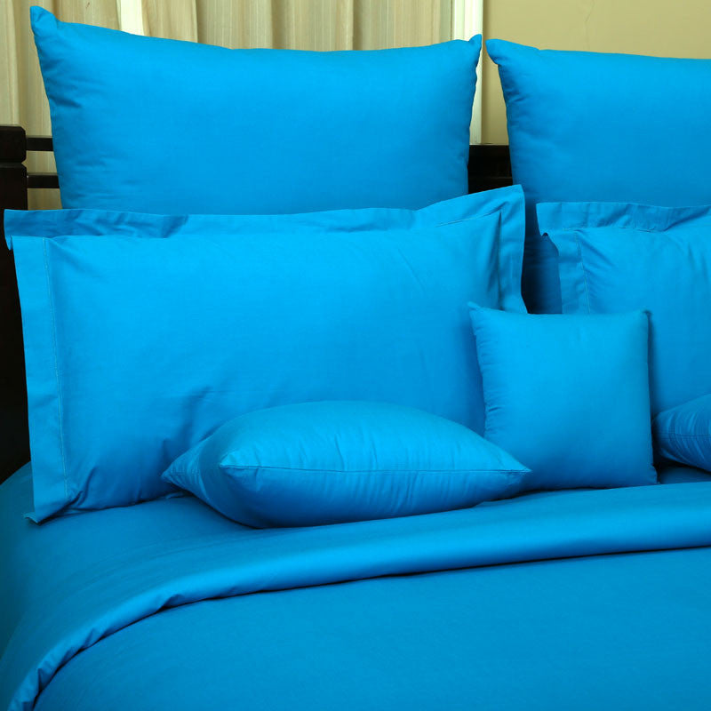 Pure Bedsheet With Pillow Cover(Azure)