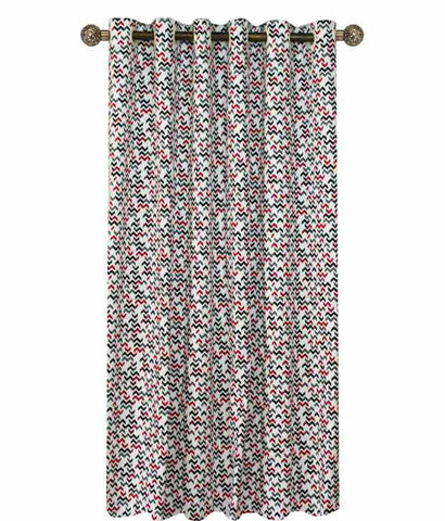 Red & Black-Eyelet Curtain