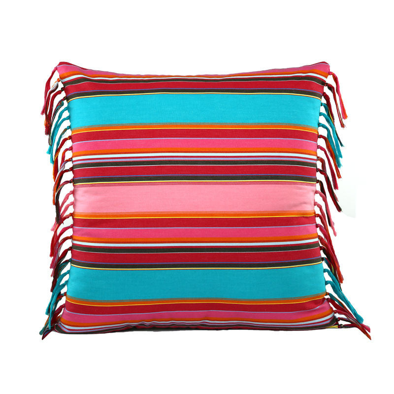 Cotton Candy Cushion Cover with Fringes