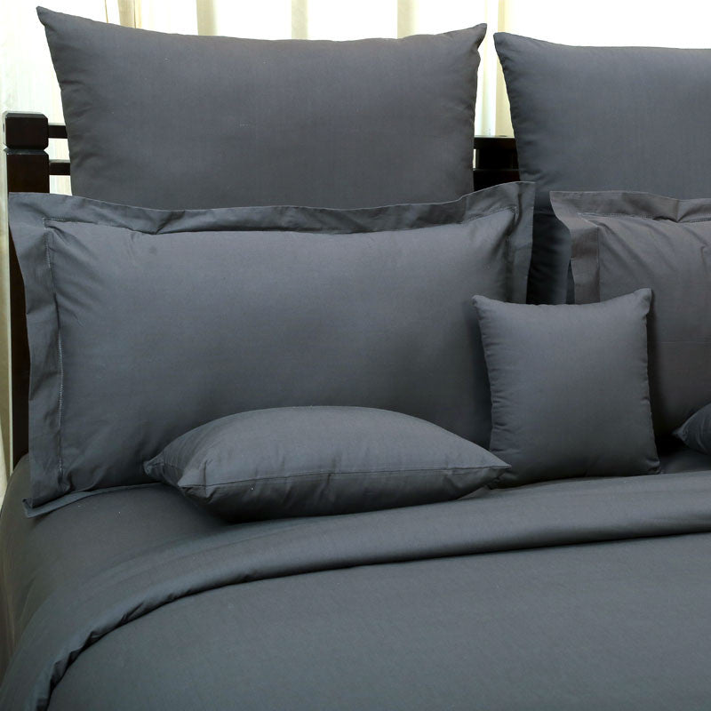 Pure Bedsheet With Pillow Cover(Dark Grey)