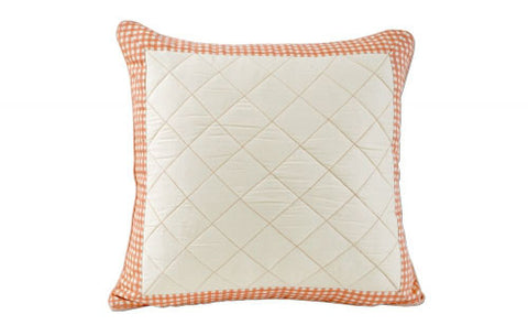 Little Maspar Gingham Print Peach Cushion Cover