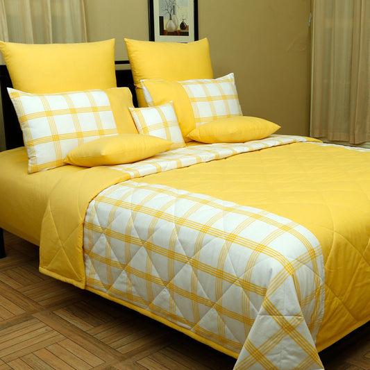 Munich Check Bedspread ( Quilted) with Pillow Cover