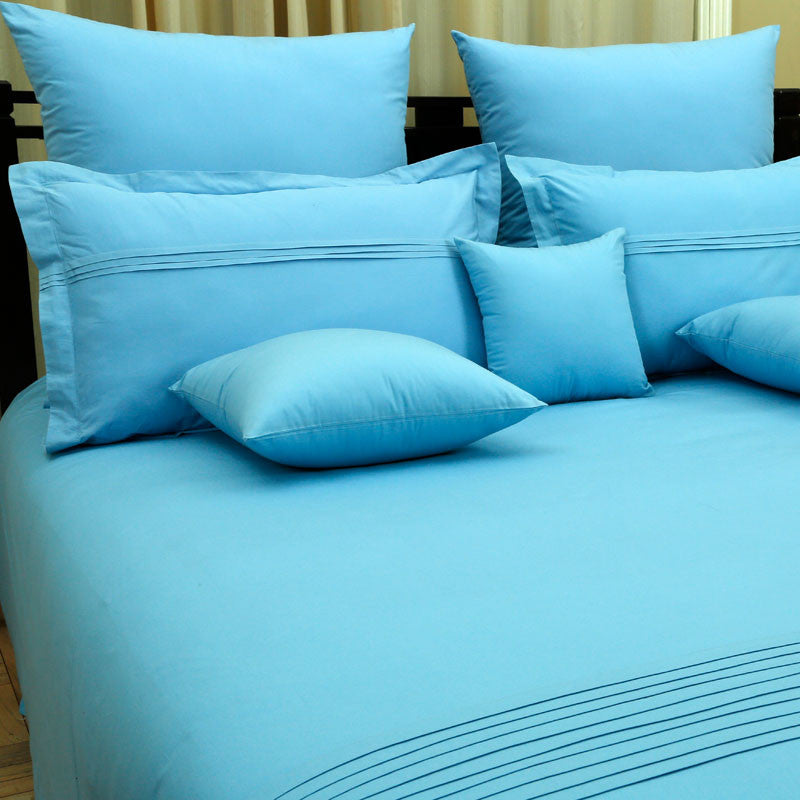 Overlap Bedsheet With Pillow Cover(Light Blue)