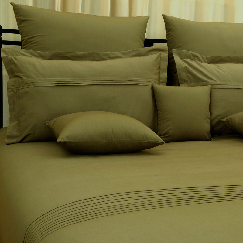 Overlap Bedsheet With Pillow Cover(Mud)