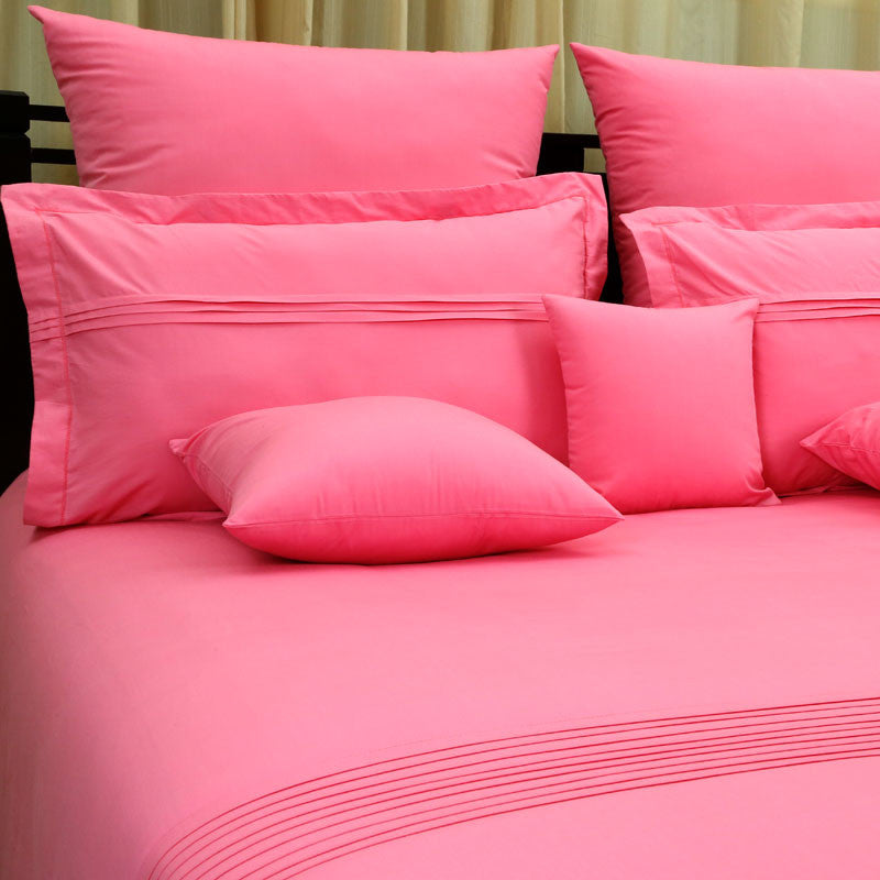 Overlap Bedsheet With pillow Cover(Pink)