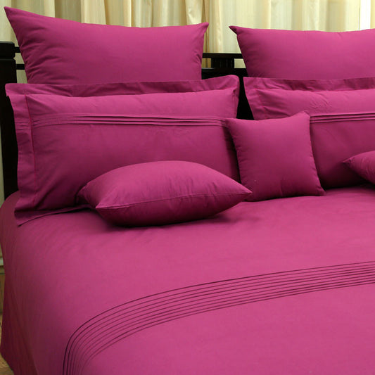 Overlap Bedsheet With Pillow cover(Purple)