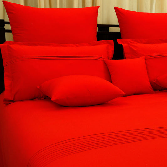 Overlap Bedsheet With Pillow Cover(Red)