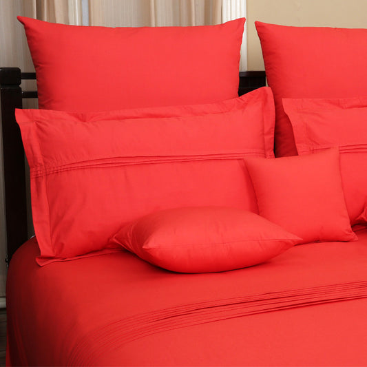 Overlap Bedsheet With Pillow Cover(Dark Orange)