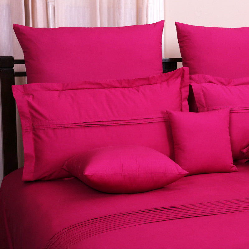 Overlap Bedsheet With Pillow Cover(Dark Pink)