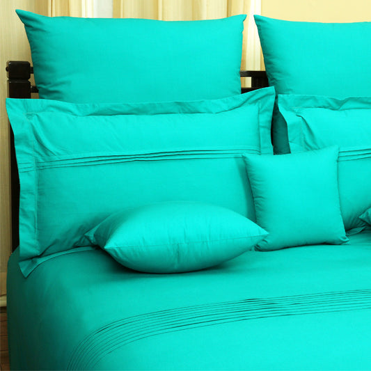 Overlap Bedsheet With Pillow Cover(Teal Green)