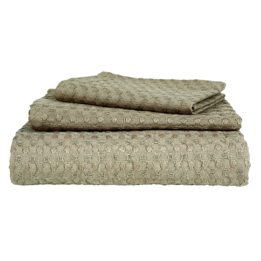 Waffle Bath Towel(Brown)-70x140 cm