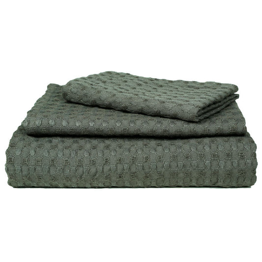 Waffle Bath Towel(Dark Grey)-70x140 cm