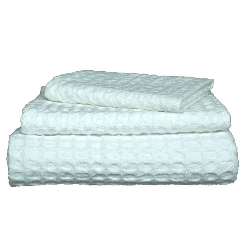 Waffle Bath Towel(White)-70x140 cm