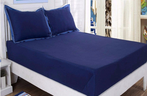 Little Maspar Cotton Satin Blue bedsheet - 275 x 228 cms.