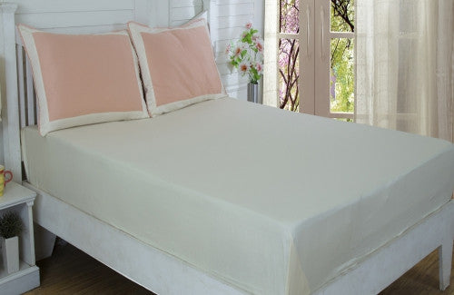 Little Maspar Cotton Satin Peach Double Bed Sheet