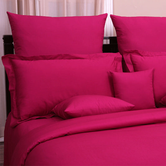 Pure Bedsheet With Pillow Cover(Dark pink)