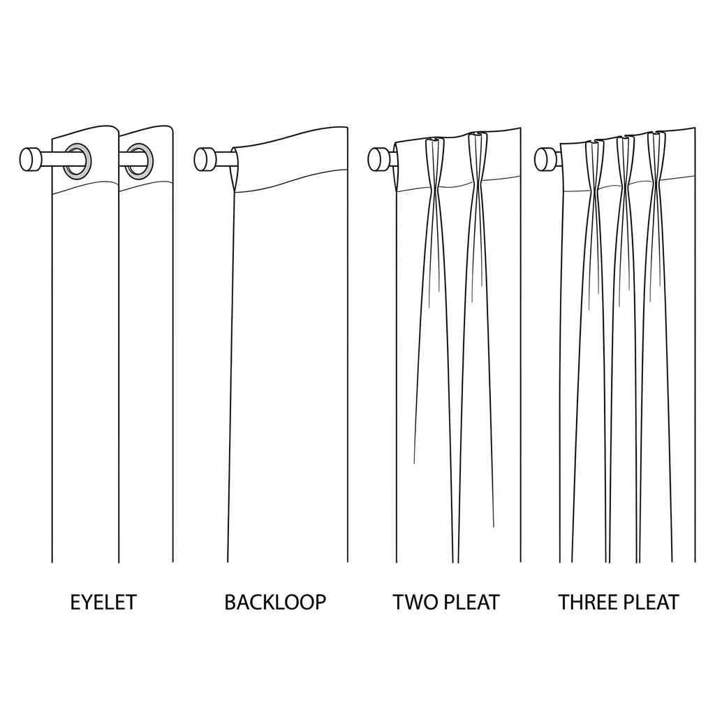 Curtain Styles: Eyelet, Backloop, Pleats