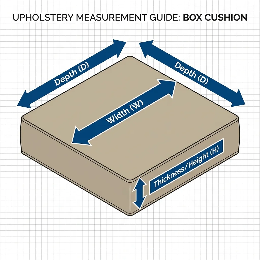 Box Cushion Measurement Diagram